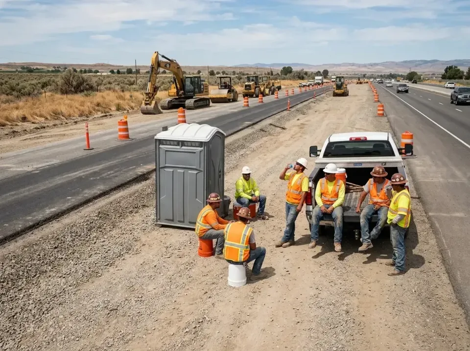 highway-road-construction-crew-007 — frequently asked questions, Porta Potty and Restroom Rentals in Evansville, WY